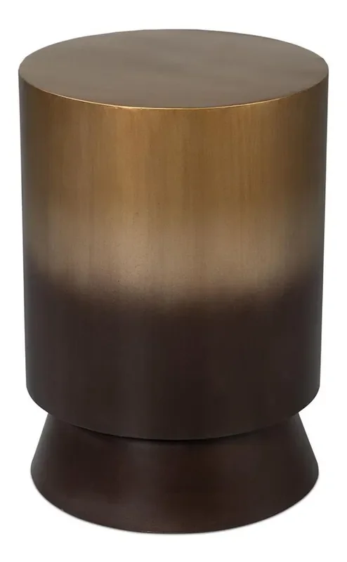 Sarreid Ltd – Horizon Iron End Table – Ash Burnt Gold Finish – 53930