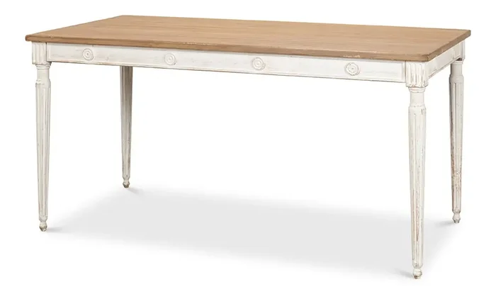 Sarreid Ltd – Ladys Dining Table – White – 40369