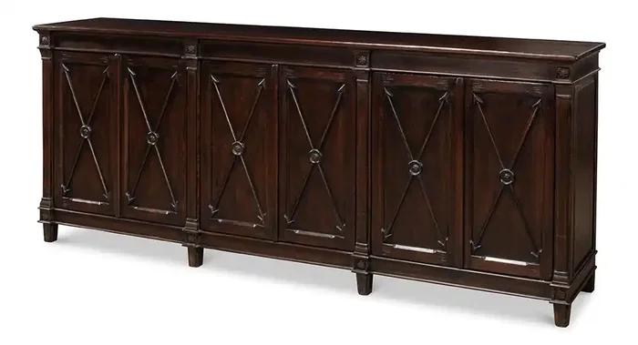 Sarreid Ltd – Marksman Sideboard, Dark Brown – 30096