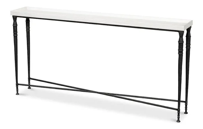 Sarreid Ltd – Nathaniel Elegance Console Table – White – 53765
