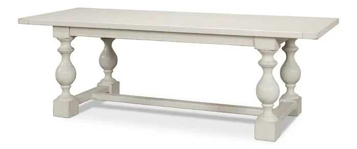 Sarreid Ltd – Owen Dining Table, Antique White – 53686-3
