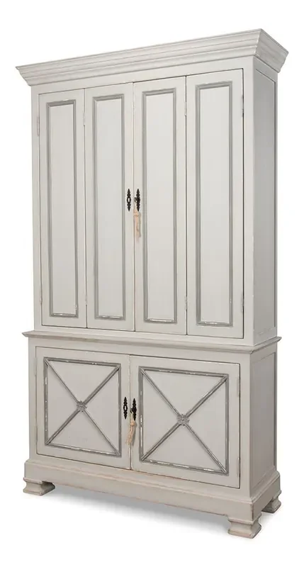 Sarreid Ltd – Painted Directoire Style Cupboard – Grey – 30122