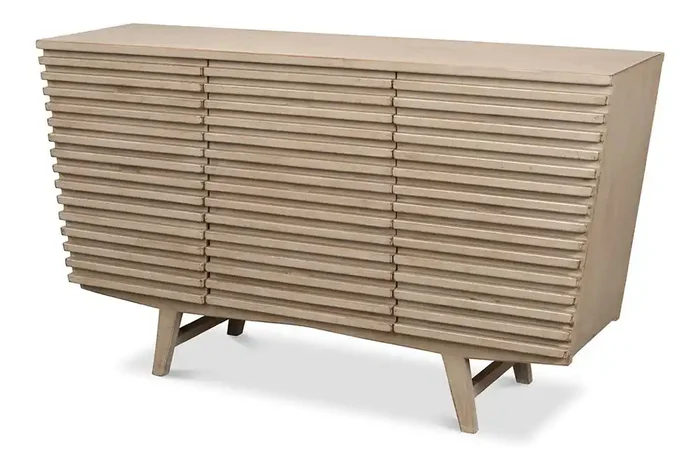 Sarreid Ltd – Ribbed 9 Drawer Commode, Stone Grey – 53590-1