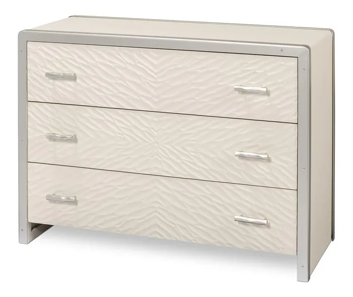 Sarreid Ltd – Textures Commode – Ivory – 53752