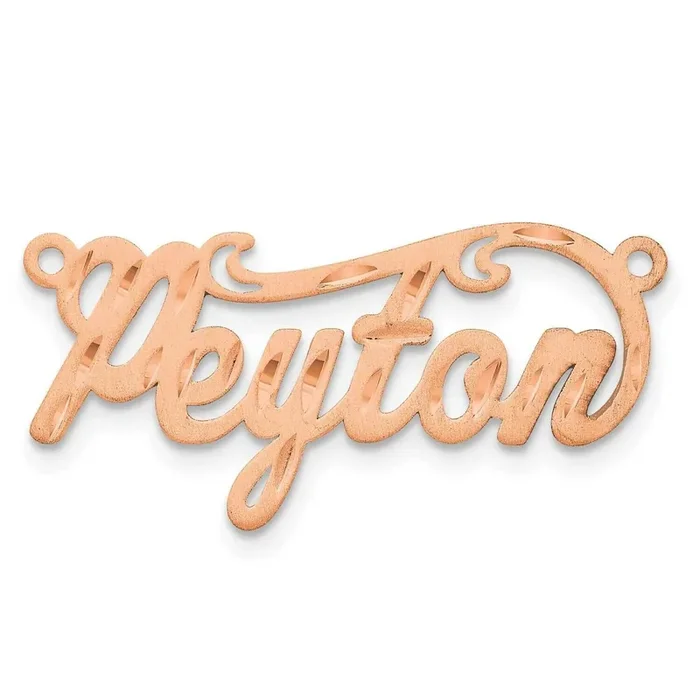 Satin Diamond-Cut Name Plate 14k Rose Gold XNA187R
