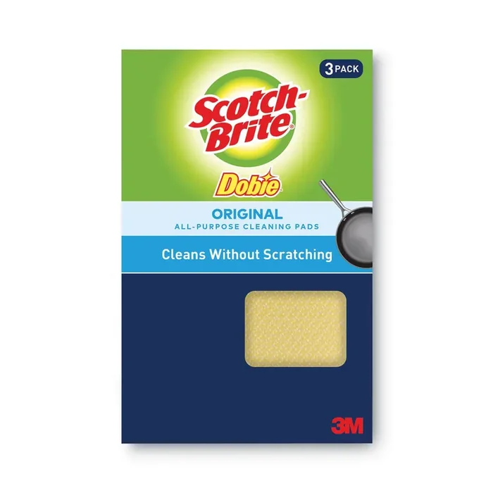 Scotch-Brite® Dobie All-Purpose Cleaning Pad, 4.3 X 2.6, 0.5″ Thick, Yellow, 3/pack