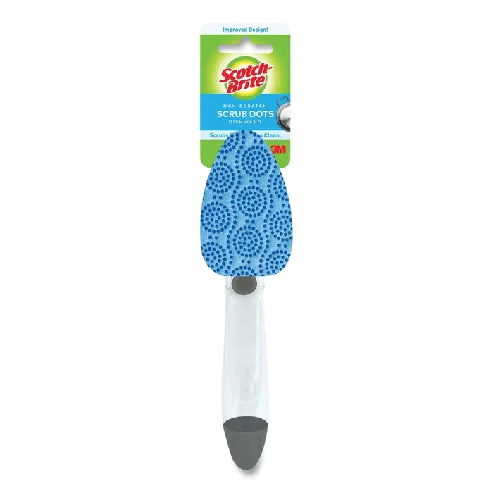 Scotch-Brite® Scrub Dots Non-Scratch Dishwand, Blue, 4/Box