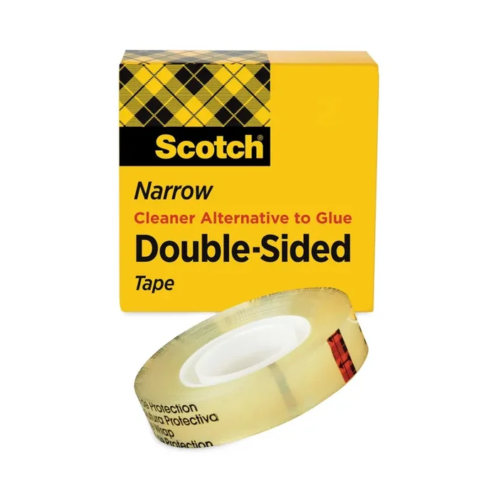 Scotch® Double-Sided Tape, 1″ Core, 0.5″ X 75 Ft, Clear
