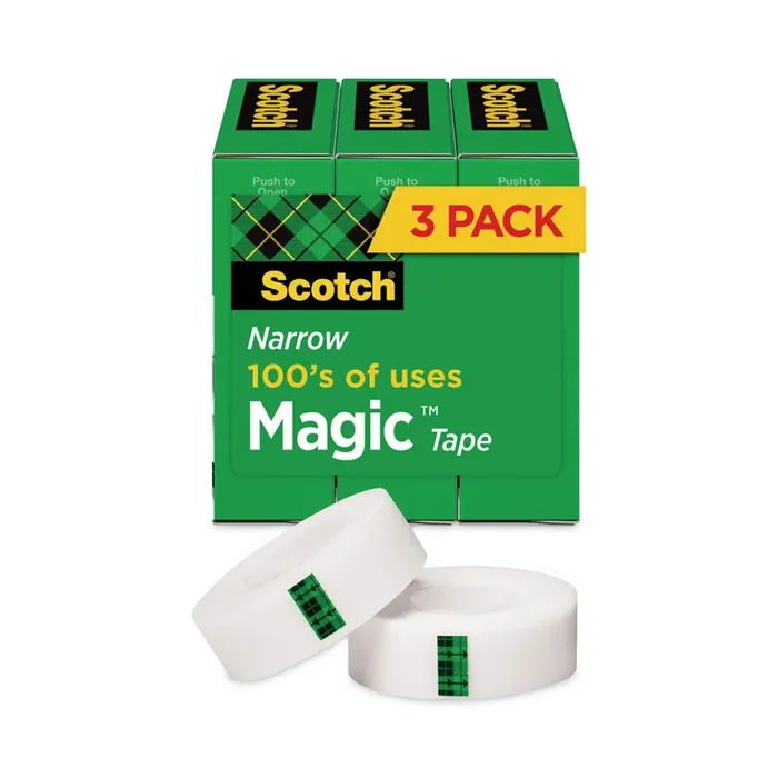 Scotch® Magic Tape Refill, 1″ Core, 0.5″ X 36 Yds, Clear, 3/pack