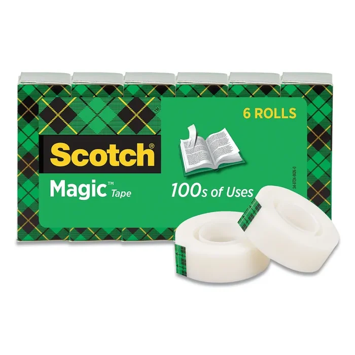 Scotch® Magic Tape Refill, 1″ Core, 0.75″ X 22.2 Yds, Clear, 6/pack