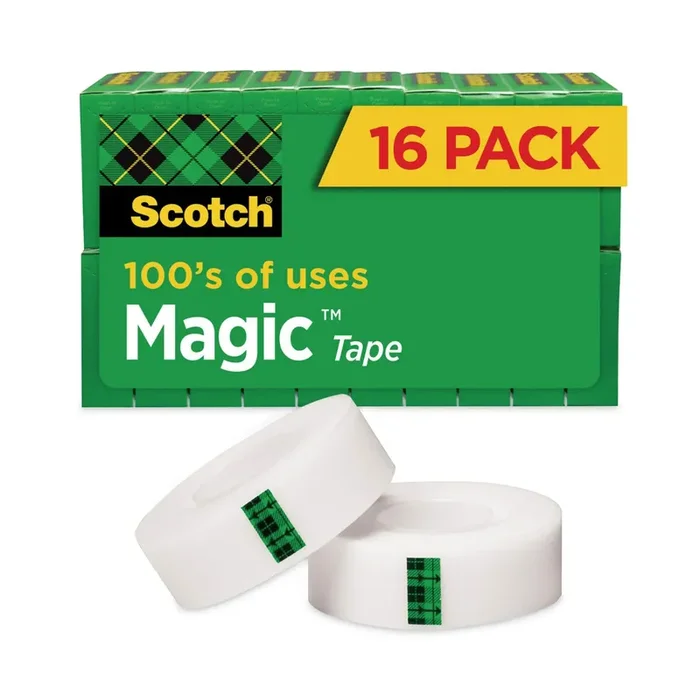 Scotch® Magic Tape Value Pack, 1″ Core, 0.75″ X 83.33 Ft, Clear, 16/pack