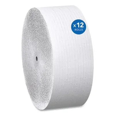 Scott® Essential Coreless JRT, Septic Safe, 1-Ply, White, 3.75 x 2,300 ft, 12 Rolls/Carton