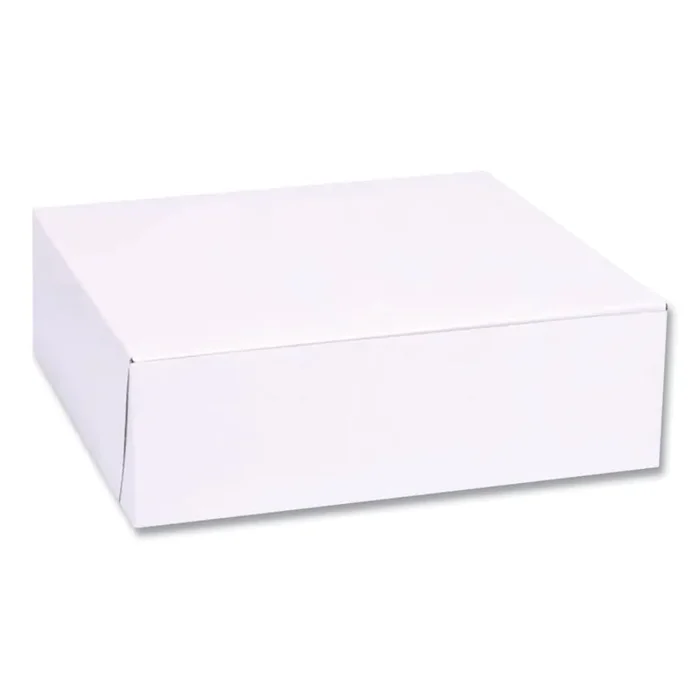 SCT® White One-Piece Non-Window Bakery Boxes, Standard, 8 x 2.5 x 8, White, Paper, 250/Bundle