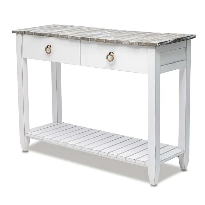 Sea Winds – Picket Fence Console Table – B78204-GREY/BLANC
