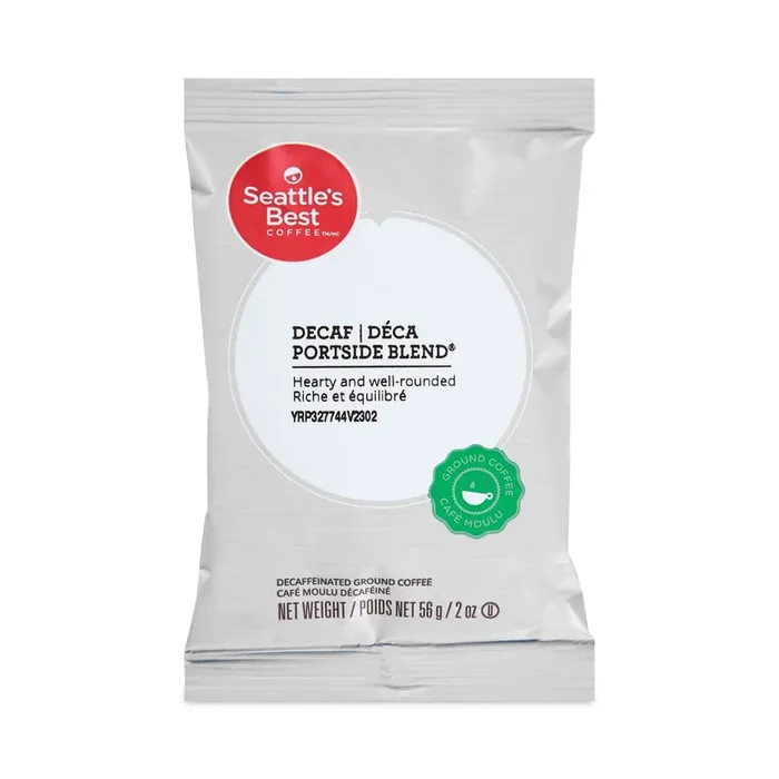 Seattle‘s Best™ Premeasured Coffee Packs, Decaf Portside Blend, 2.6 oz Packet, 72/Carton