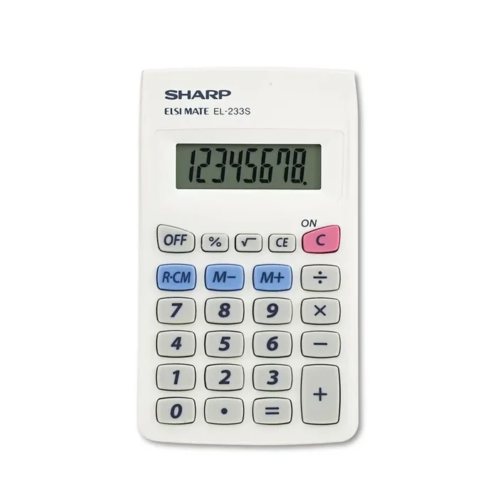 Sharp® El233sb Pocket Calculator, 8-Digit Lcd