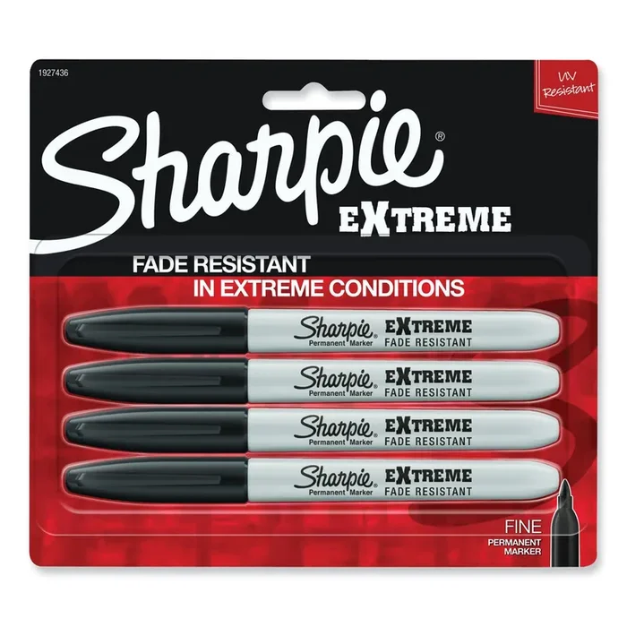 Sharpie® Extreme Marker, Fine Bullet Tip, Black, 4/pack