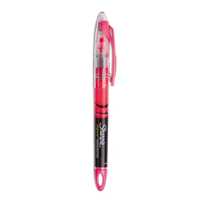Sharpie® Liquid Pen Style Highlighters, Fluorescent Pink Ink, Chisel Tip, Pink/black/clear Barrel, Dozen