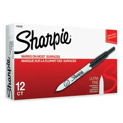 Sharpie® Retractable Permanent Marker, Extra-Fine Needle Tip, Black