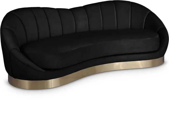 Shelly Black Velvet Sofa