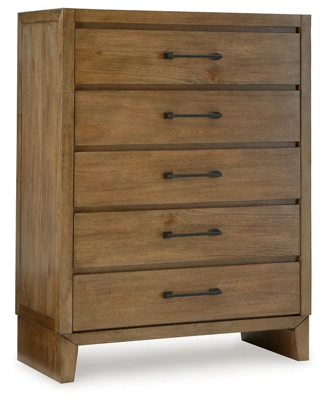 Sherbana – Five Drawer Chest – Light Brown