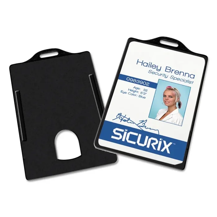 SICURIX® Sicurix Badge/card Holder, 4 X 2 9/10, Black, 25/pack