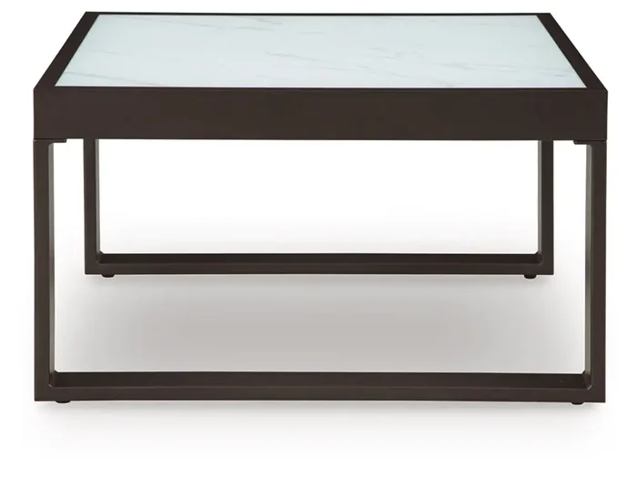 Signature Design by Ashley – Beachloft Outdoor Square Cocktail Table in Black/Gray – P490-708