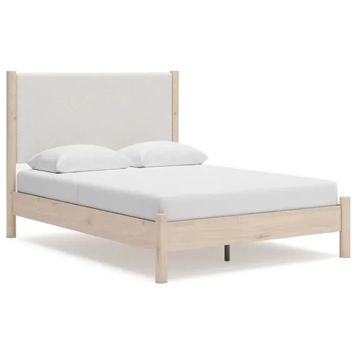 Signature Design by Ashley – Cadmori Queen Upholstered Panel Bed in Brown