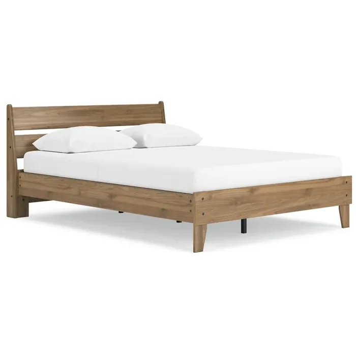 Signature Design by Ashley – Deanlow Queen Platform Panel Bed in Honey