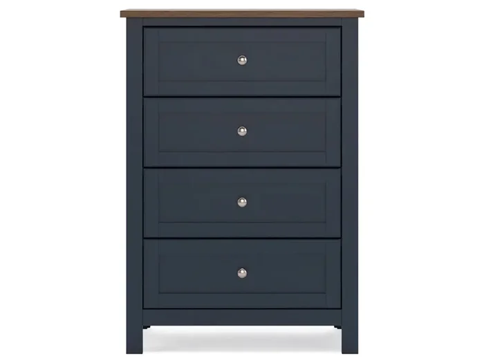 Signature Design by Ashley – Landocken Four Drawer Chest in Brown/Blue – B414-45