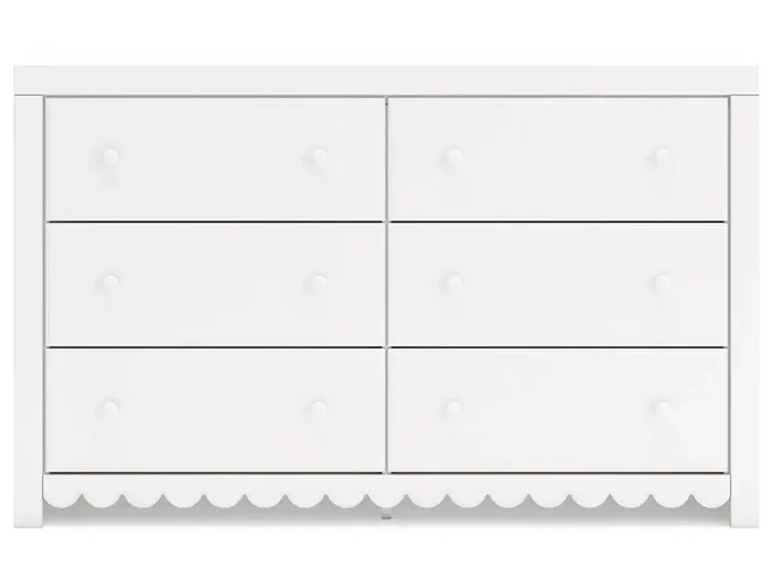 Signature Design by Ashley – Mollviney Six Drawer Dresser in White – B2540-31