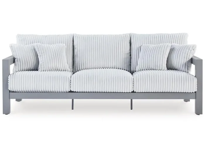 Signature Design by Ashley – Moonlight View Outdoor Sofa With Cushion in Gray – P695-838