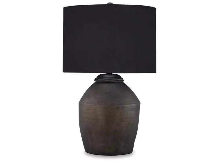 Signature Design by Ashley – Naareman Terracotta Table Lamp in Metallic Black – L100804