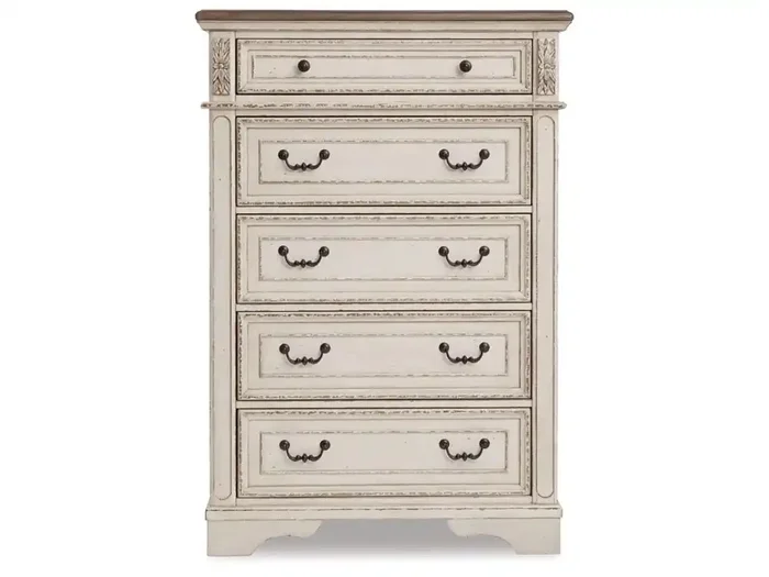 Signature Design by Ashley – Realyn Five Drawer Chest in Two-tone – B743-46