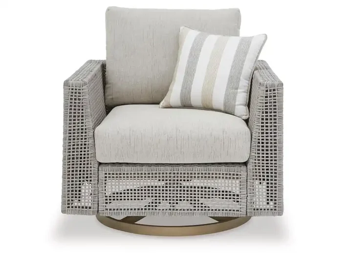 Signature Design by Ashley – Seton Creek Outdoor Swivel Lounge W/ Cushion in Gray – P798-821