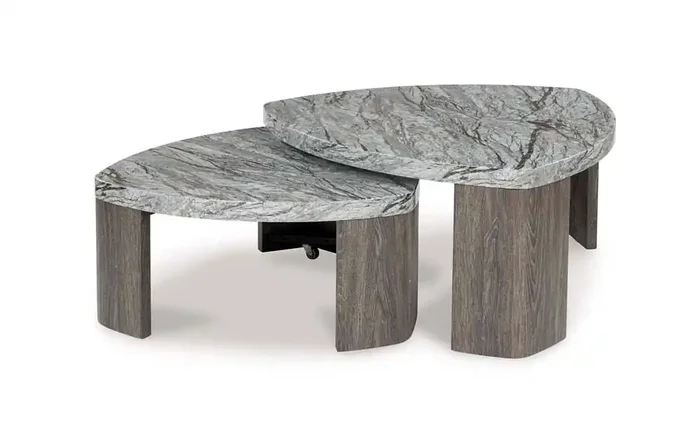 Signature Design by Ashley – Surmour Stacked Cocktail Table in Gray/Brown – T600-0