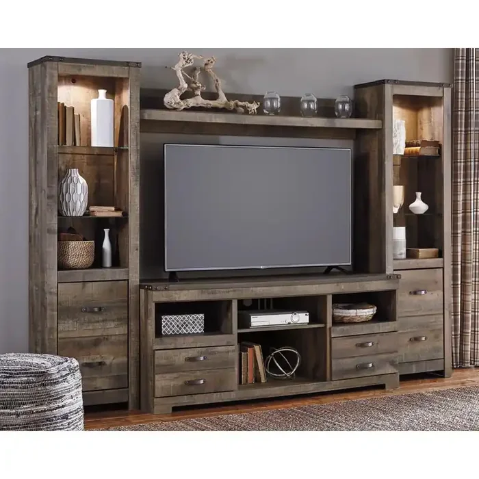 Signature Design by Ashley – Trinell 4 Piece Entertainment Center in Brown