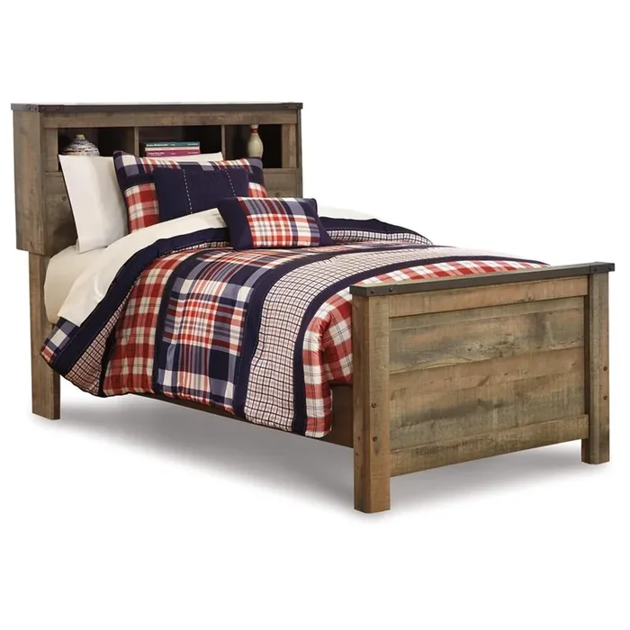 Signature Design by Ashley – Trinell Twin Bookcase Bed in Brown