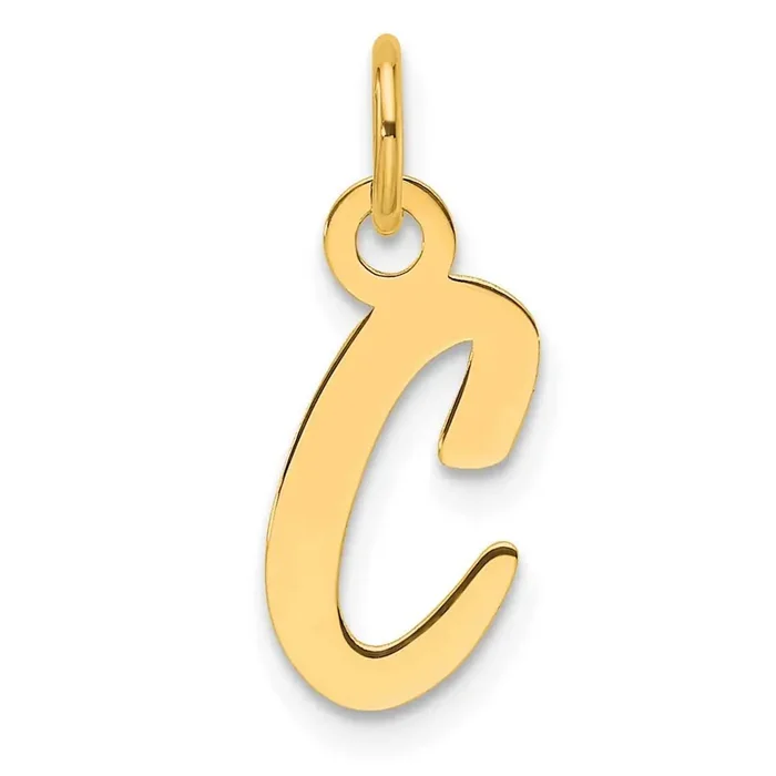 Slanted Block Letter C Initial Charm 14k Gold YC1552C