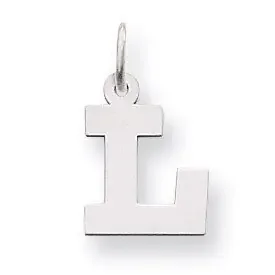 Small Block Initial L Charm 14k White Gold YC665L