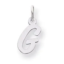 Small Script Initial G Charm 14k white Gold YC659G