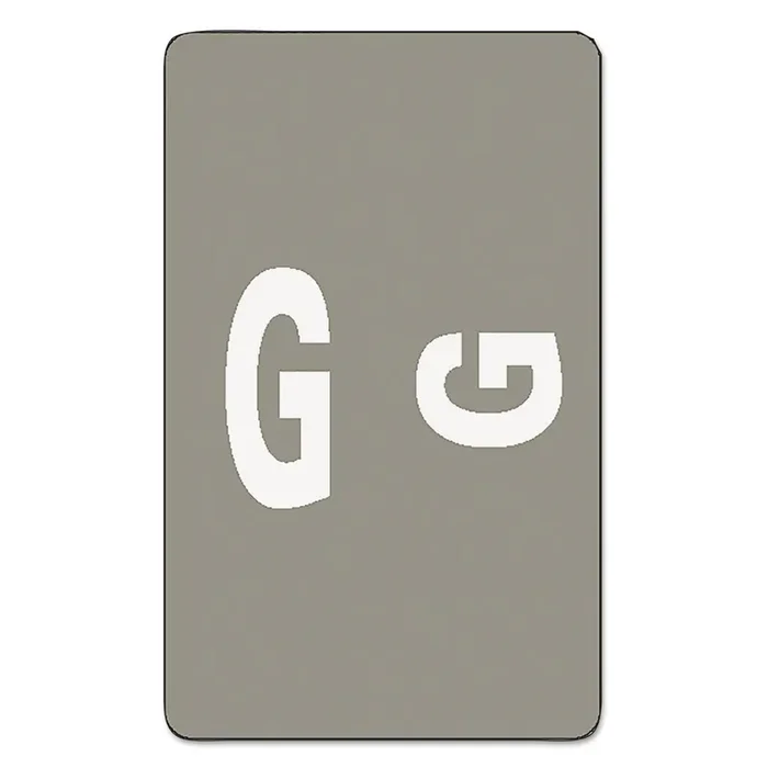 Smead AlphaZ Color-Coded Second Letter Alphabetical Labels, G, 1 x 1.63, Gray, 10/Sheet, 10 Sheets/Pack