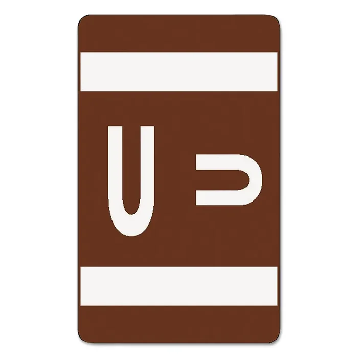 Smead Alphaz Color-Coded Second Letter Alphabetical Labels, U, 1 X 1.63, Dark Brown, 10/sheet, 10 Sheets/pack