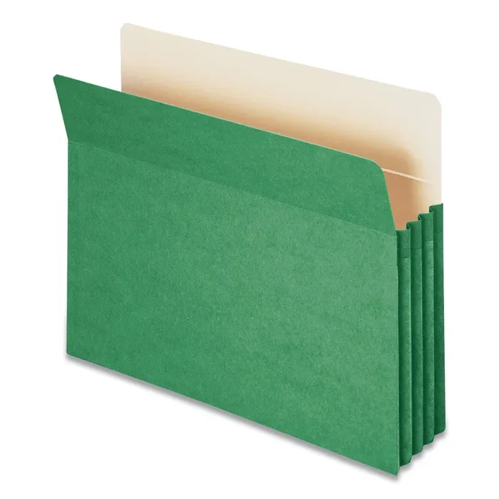 Smead Colored File Pockets, 3.5″ Expansion, Letter Size, Green