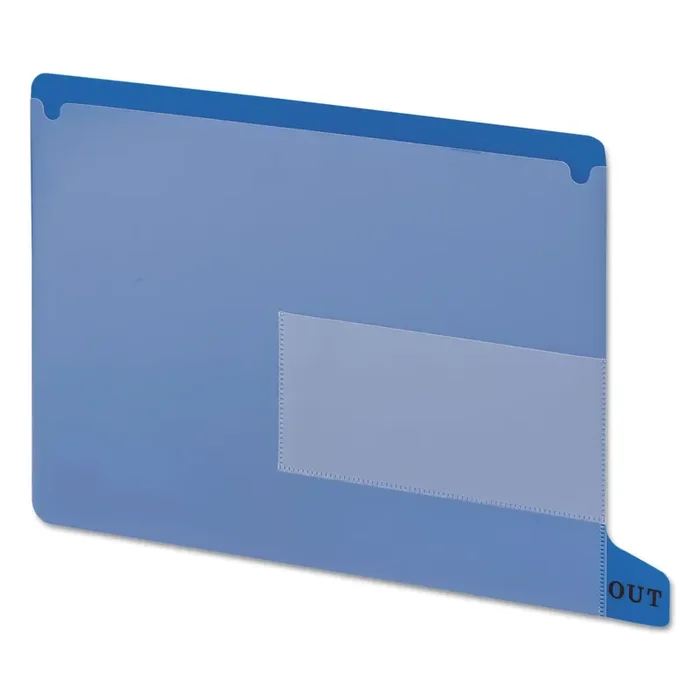 Smead Colored Poly Out Guides With Pockets, 1/3-Cut End Tab, Out, 8.5 X 11, Blue, 25/box