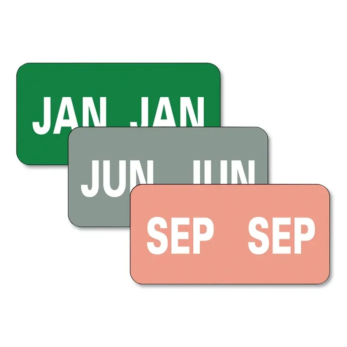 Smead Monthly End Tab File Folder Labels, Jan-Dec, 0.5 X 1, Assorted, 25/sheet, 120 Sheets/box