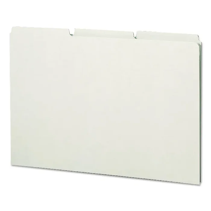 Smead Recycled Blank Top Tab File Guides, 1/3-Cut Top Tab, Blank, 8.5 X 14, Green, 50/box