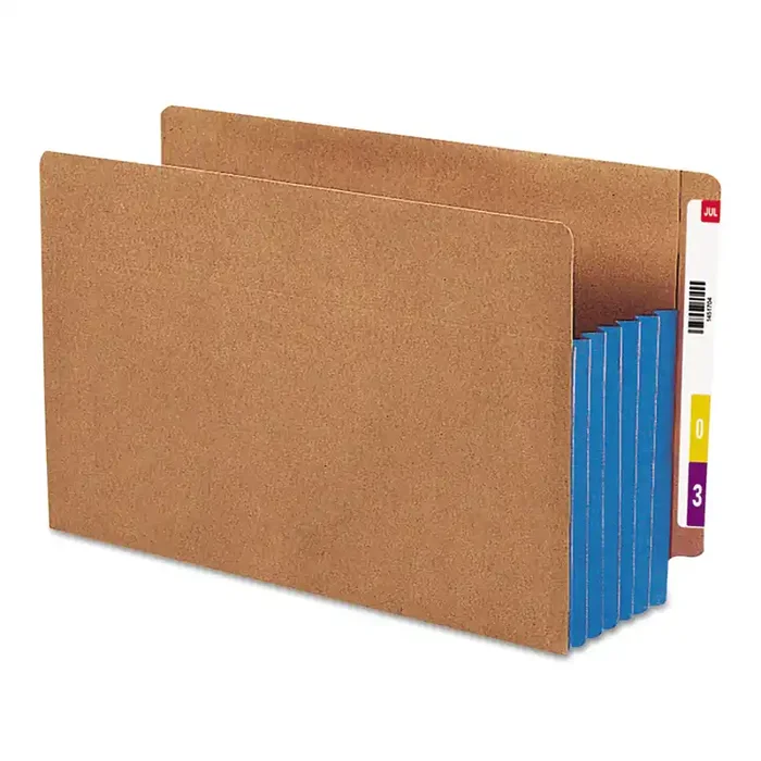 Smead Redrope Drop-Front End Tab File Pockets, Fully Lined 6.5″ High Gussets, 5.25″ Expansion, Legal Size, Redrope/Blue, 10/Box