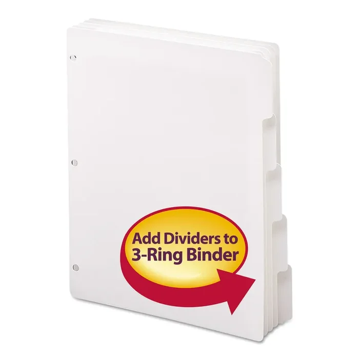 Smead Three-Ring Binder Index Divider, 5-Tab, 11 X 8.5, White, 20 Sets