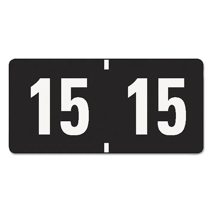 Smead Yearly End Tab File Folder Labels, 15, 0.75 X 1.5, Black, 500/roll